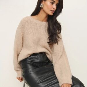 Reformation Cici Oversized Crew Sweater Natural - Size S